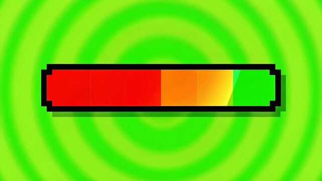 Colorful progress bar animation gradually filling up representing growth and success