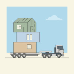 Obraz premium Modular Housing Construction And Transportation Logistics Service