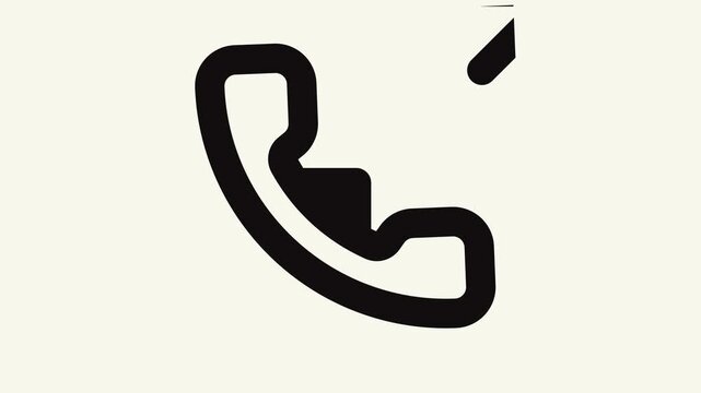 Phone outgoing animation. is a simple telephone symbol with arrow graphics.