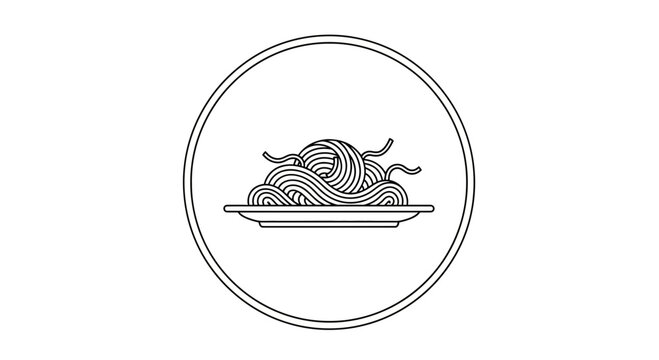 spaghetti on plate icon