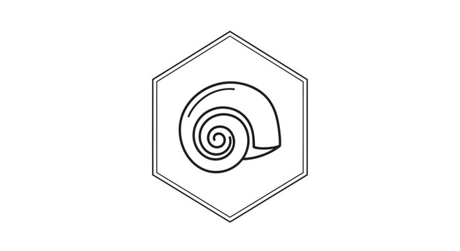 snail shell in hexagon