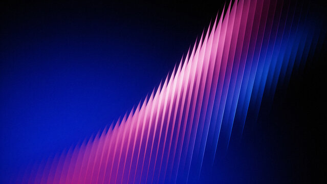 Diagonal streaks of vibrant neon pink light emerge against deep navy blue textured background surface pattern