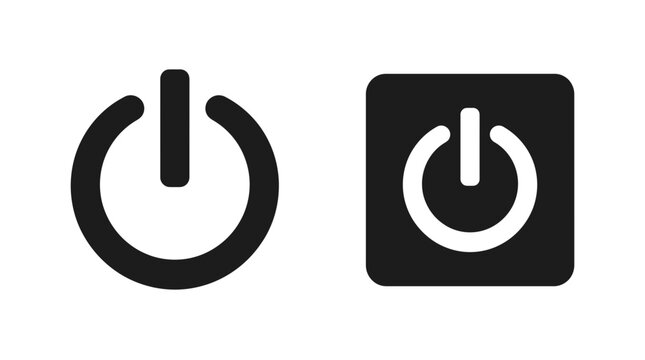 Power button icon set on a white background simple graphic design