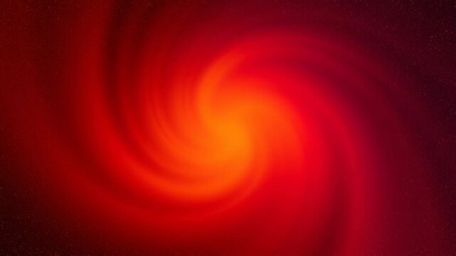 Abstract red and orange swirling vortex with glowing center and cosmic starry background