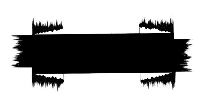 Abstract black fringe line, scribbled texture element. Distressed brush stroke design. Dashed border decoration for graphic design.