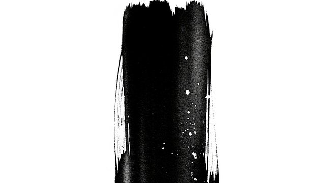 Abstract Black Ink Brush Streaks Set. Distressed Paint Swipes and Textured Smears Isolated on White. Grunge Calligraphy Accents.