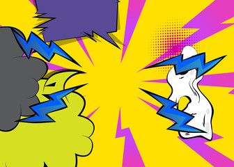Modern creative pop art vibrant comic book style background. Cartoon effects explosion design. © noravector
