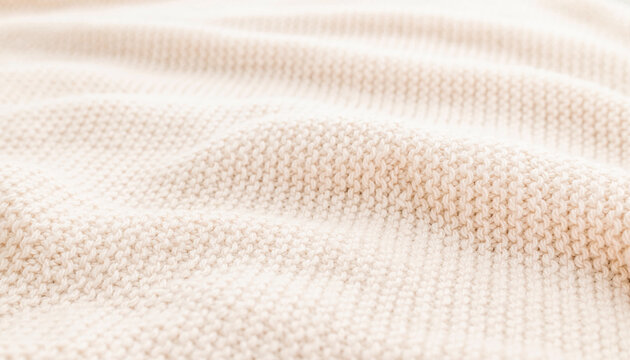 Cozy light beige knitted sweater texture background