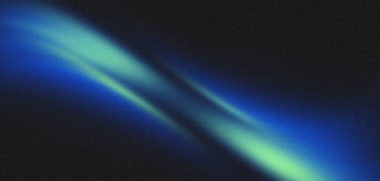 Abstract soft blue and mint green grainy noise gradient transition, Dark black background with flowing curved fluid shapes.

