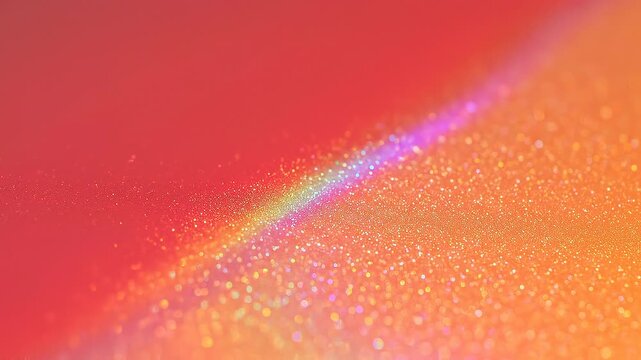 Close up of colorful sparkling texture with bokeh lights and vibrant warm tones for background design