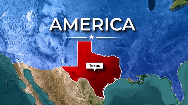 Texas Map Highlight Animation, Texas State Location Map, Texas USA Map