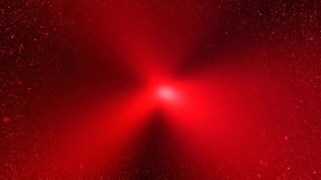 Abstract red cosmic light with glowing particles and starry space background for futuristic design