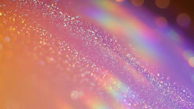 Colorful abstract background with sparkling glitter and soft bokeh light effects in pink and purple tones