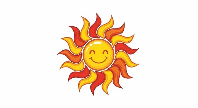 Smiling sun symbol radiating warmth on a minimalist white backdrop for early childhood education marketing