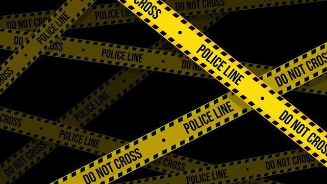 Yellow Police Line Do Not Cross Caution Tape Animation, Cocok Untuk News Broadcast, Crime Scene Investigation, Emergency Warning & Security Video.