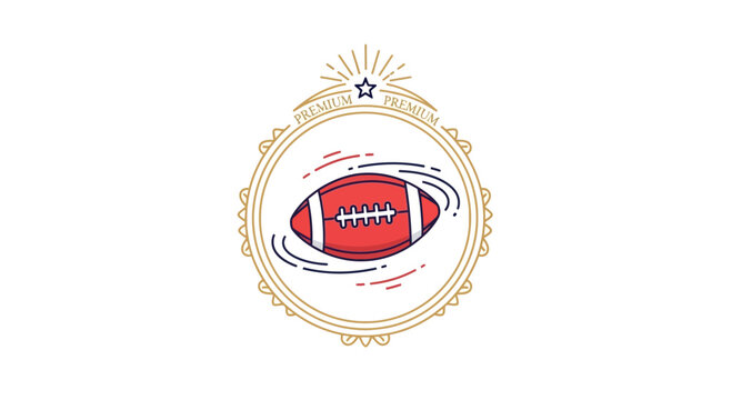 American football logo with star and gold seal