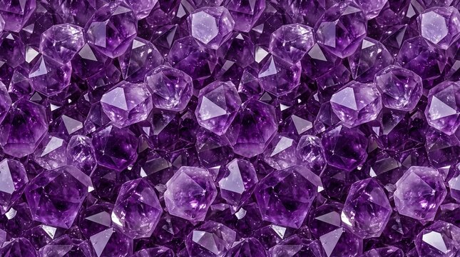 Closeup of beautiful purple amethyst crystals texture background