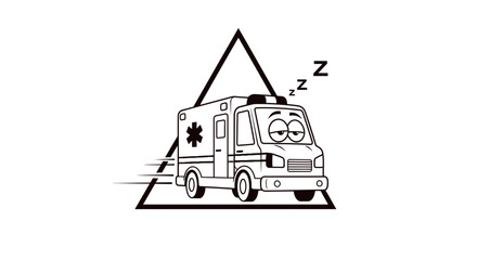 Obraz premium ambulance sleeping triangle