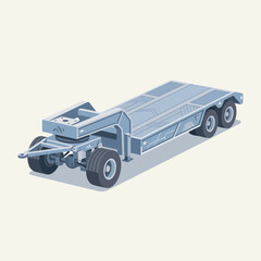 Fototapeta premium Heavy Duty Lowboy Trailer For Transporting Equipment