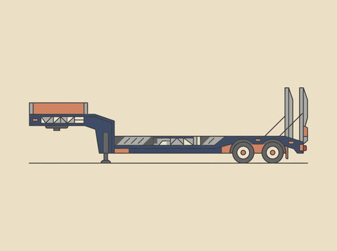 Heavy Duty Lowboy Trailer Flatbed For Transporting Large Equipment