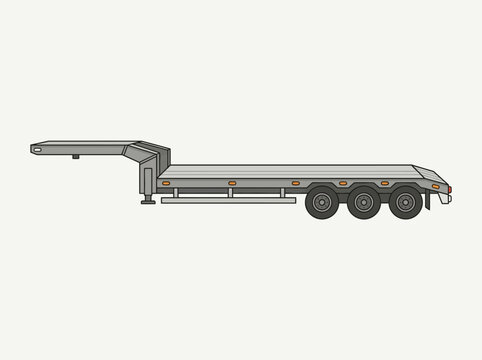 Heavy Duty Multi Axle Flatbed Trailer Ready For Transport