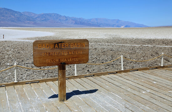 Badwater Basin sign - Death Valley National Park, California