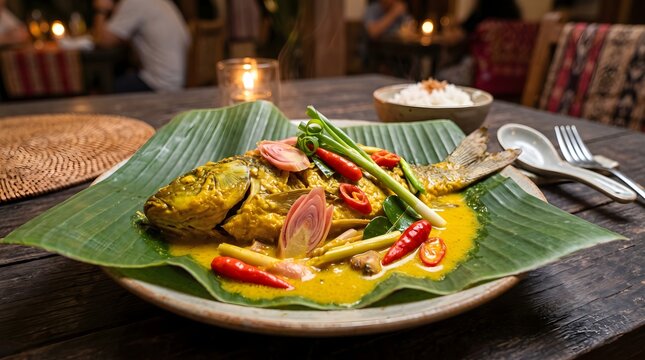 Indonesian Arsik Ikan Mas Traditional Dish