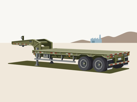 Heavy Duty Flatbed Trailer Ready For Transport