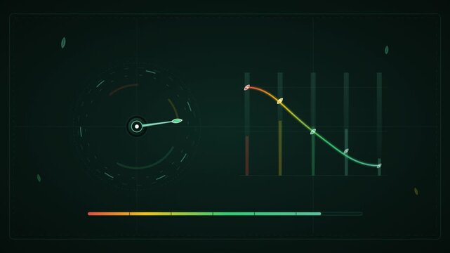 Digital HUD Interface with Rotating Radar and Dynamic Analytics Graph