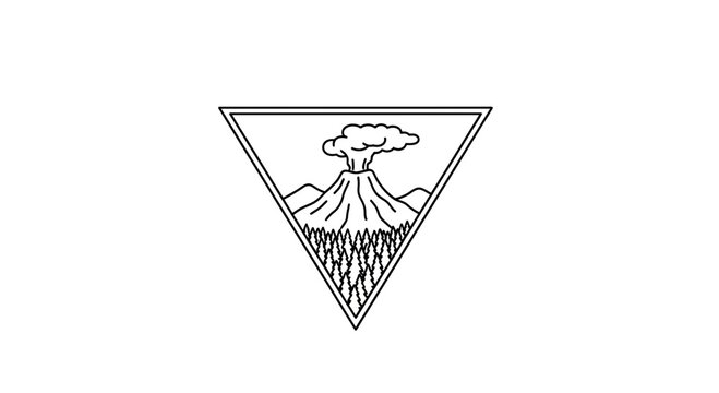 volcano eruption triangle icon