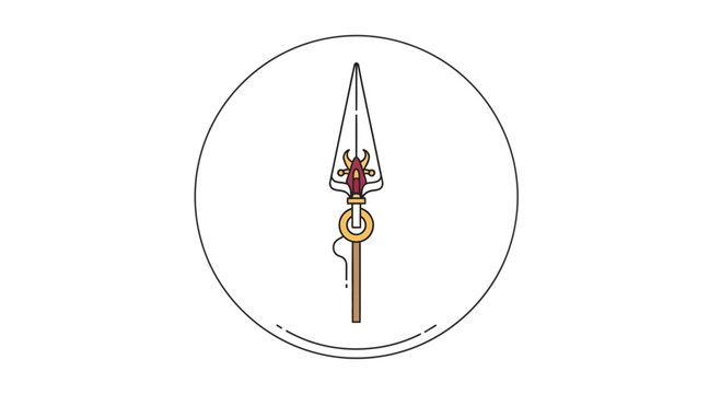 trident with flame, ancient spear