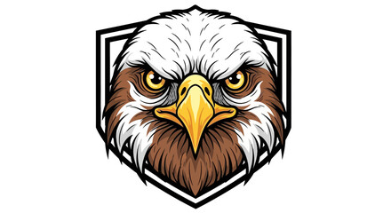 Fototapeta premium angry eagle head in shield