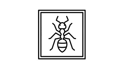Fototapeta premium ant icon, insect symbol, black line art