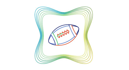 Naklejka premium American football icon with colorful gradient lines