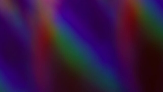Rainbow flash. Blur flecks spark. Defocused fluorescent blue red multicolor lens flare flicker beam gleam on abstract art light neon background.