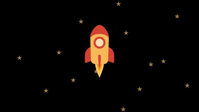 rocket in space cartoon video animation