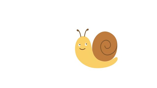 Snail moving animation video