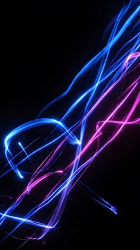 Abstract motion background with blue and magenta light line black background, abstract motion background with blue and pink light streaks black, abstract motion background with blue and magenta light