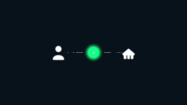 Minimalist of a blue checkmark house on dark background with white door house white door minimalist geometric shape