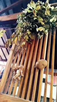 Depok, West Java, Indonesia - October 27 2025: High quality 1080p 60fps footage capturing the authentic, lush, and traditional rural vibe at Omah Jangan Diem Terus restaurant.