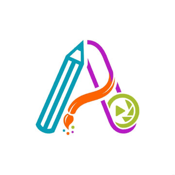 Minimalist Typography Letter A Icon Vector Illustration