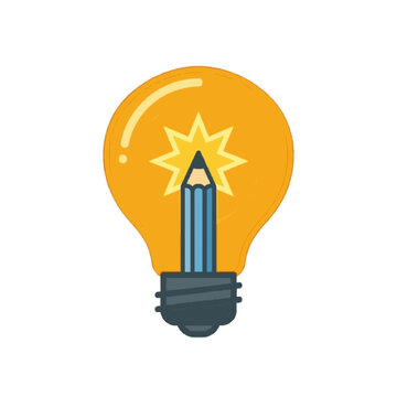 Minimalist Idea Light Bulb Flat Vector Icon