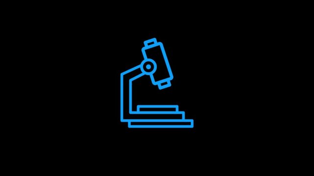 microscope animated icon with black background