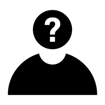 Anonymous User Icon With Question Mark Symbol For Identity And Privacy Concept