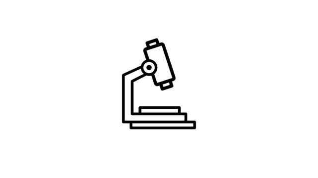 microscope animated icon with white background