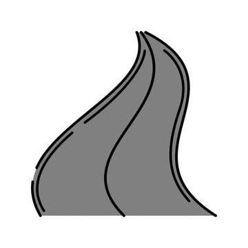 Curved Road Handrawn icon animation with minimal, smooth transitions, and simple. No background. Alpha Channel