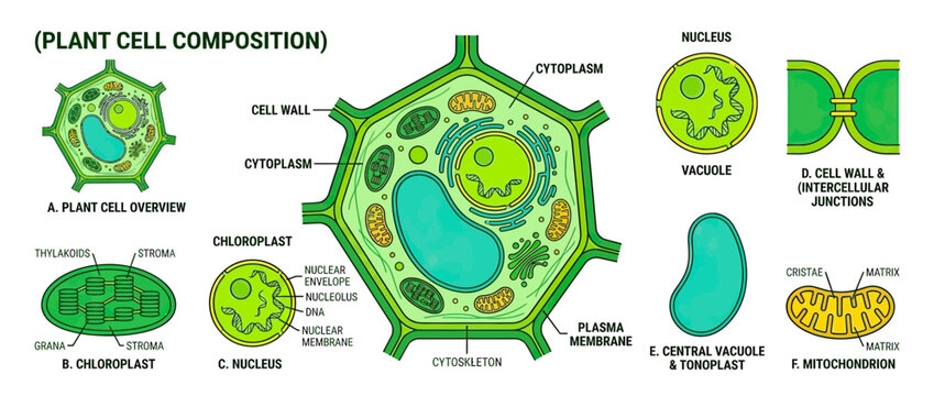 Plant Cell Diagram with Organelles Labeled