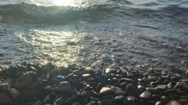 Sun Reflection Shimmering on Lake Toba Water Surface