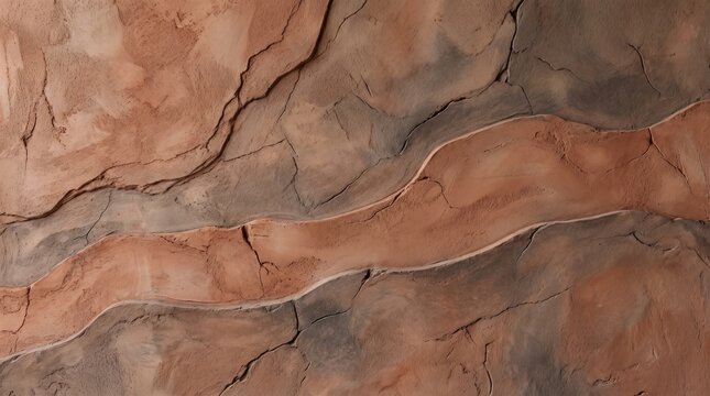 Natural textured background showing layers of sedimentary rock formations in a cave wall.