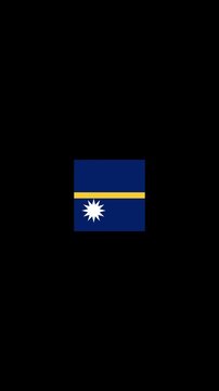 3D Rotating Nauru Flag Cube Animation with Transparent Background